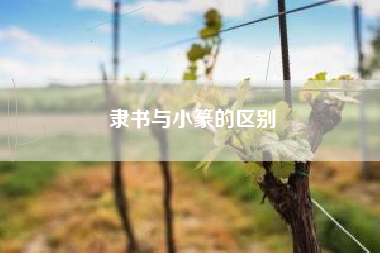 隶书与小篆的区别