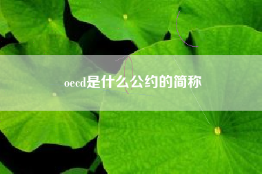 oecd是什么公约的简称
