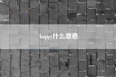 详细阅读:happy什么意思 happy什么意思