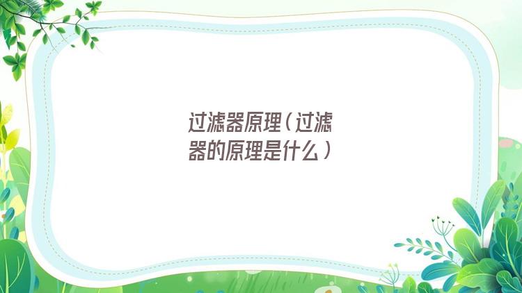 反冲洗过滤器原理(袋进袋出高效过滤器原理)