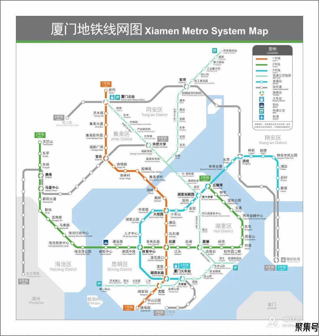 厦门地铁线路图高清晰最新(厦门地铁运营时间表最新)