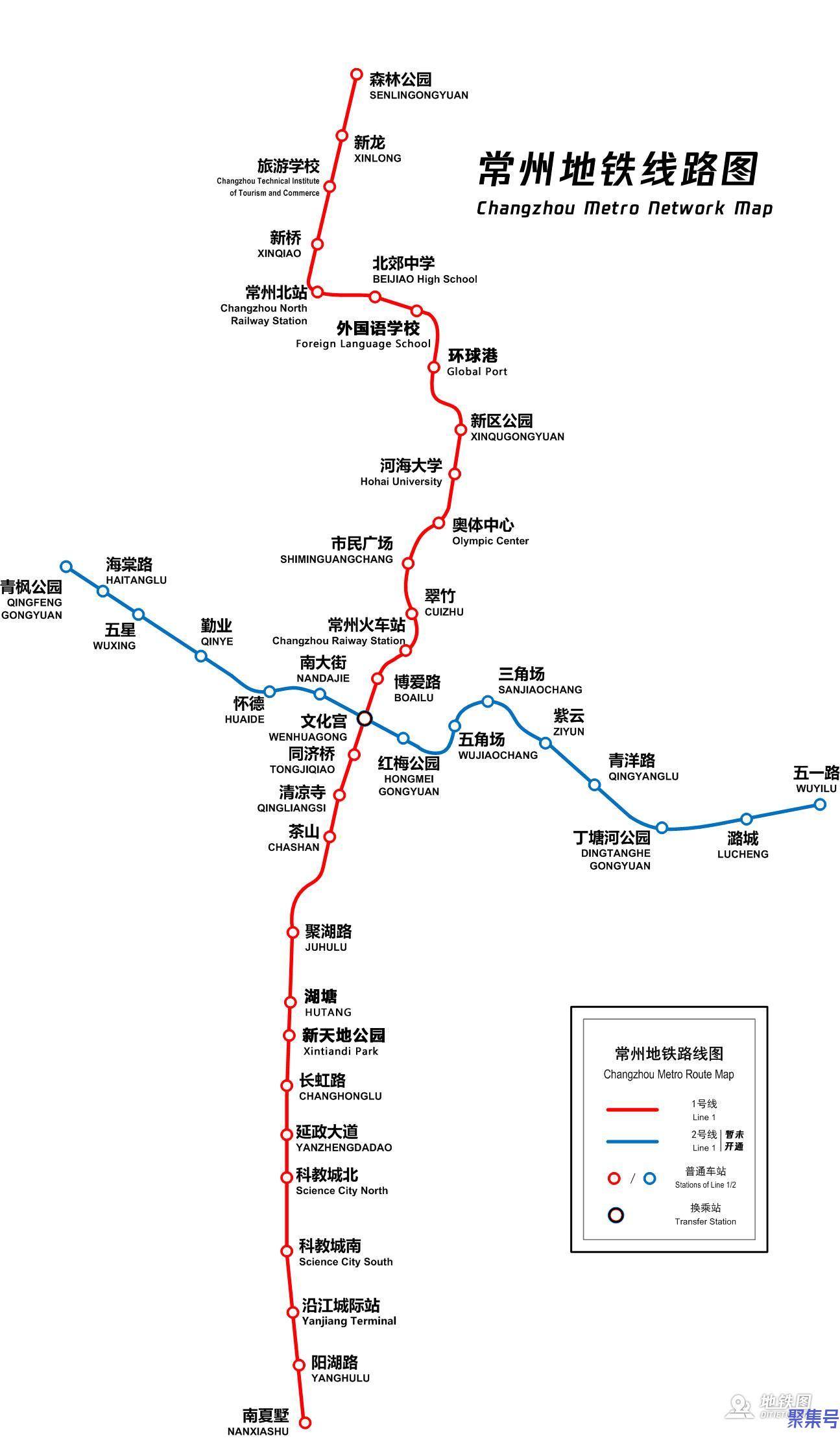 常州地铁线路图高清晰最新(常州地铁运营时间表最新)