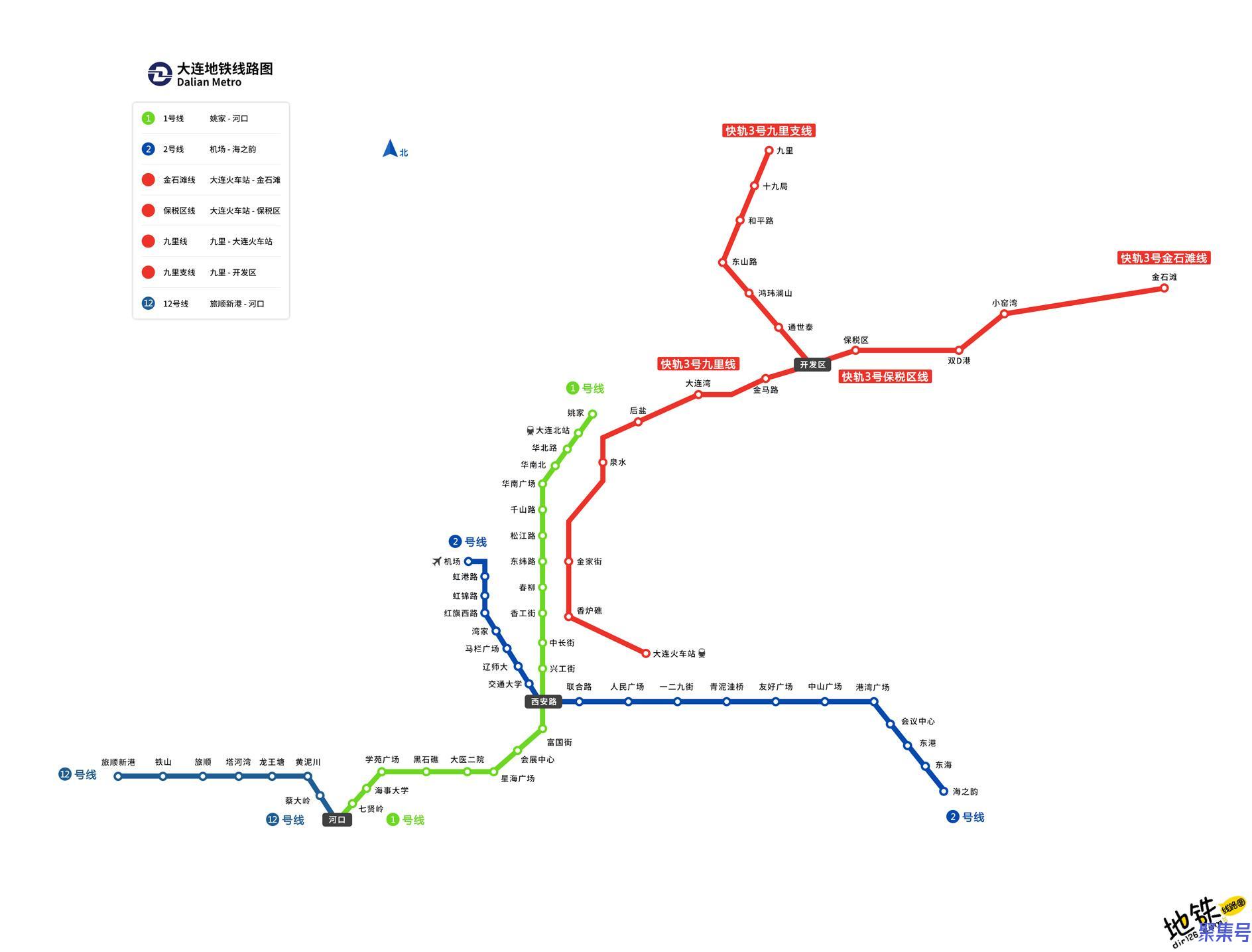 大连地铁线路图高清晰最新(大连地铁运营时间表最新)