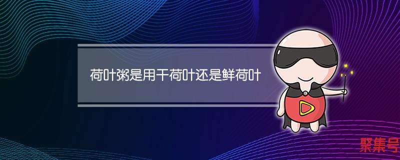 鲜荷叶与干荷叶的作用一样吗(荷叶粥用什么荷叶煮)