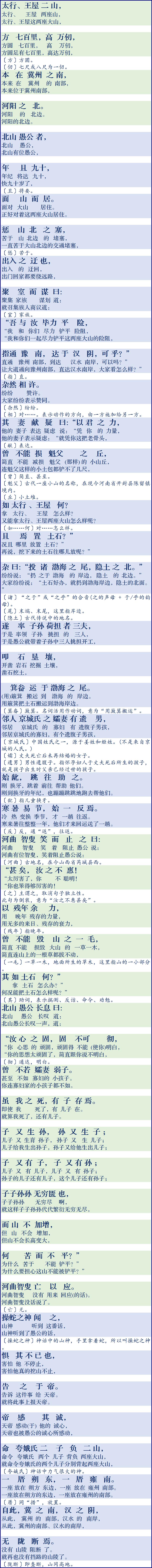 初中古文:愚公移山