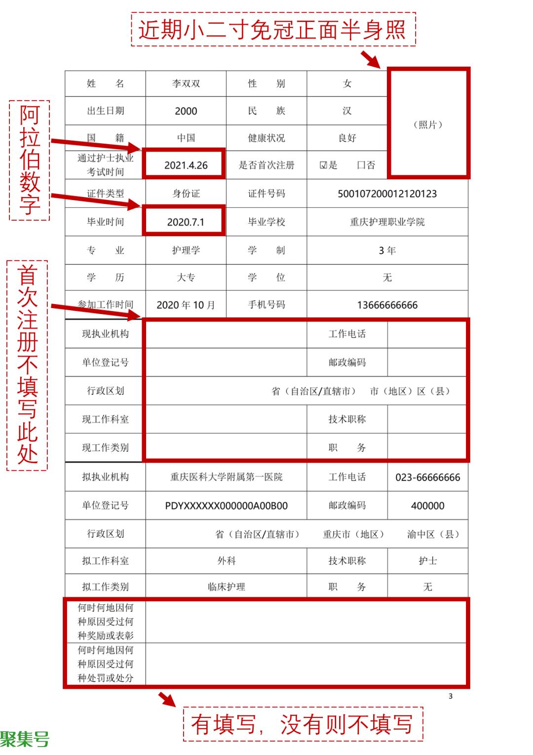 如何填写《护士执业注册申请审核表》