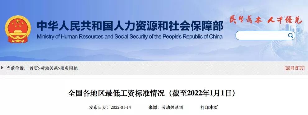 全国各地最低工资标准（截至2022.1.1），什么是最低工资标准？