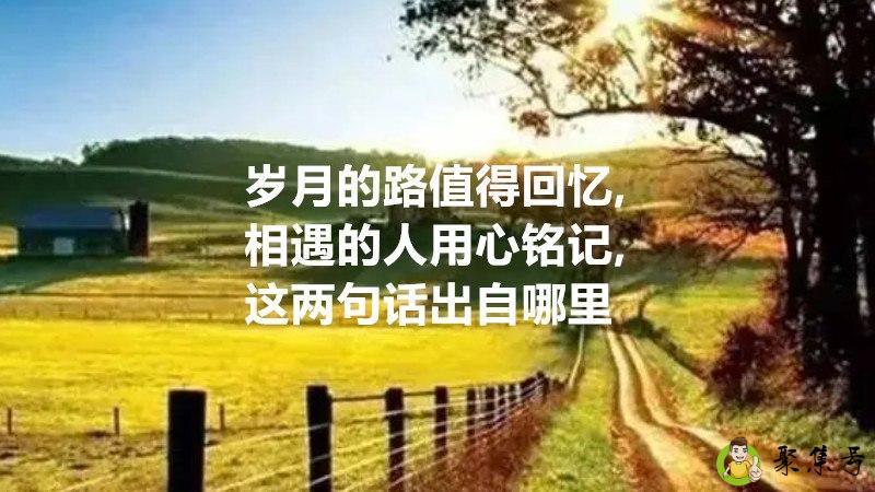 岁月的路值得回忆,相遇的人用心铭记,这两句话出自哪里