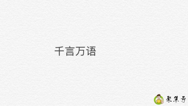千言万语的意思