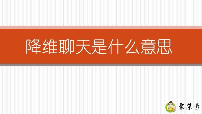 降维聊天是什么意思