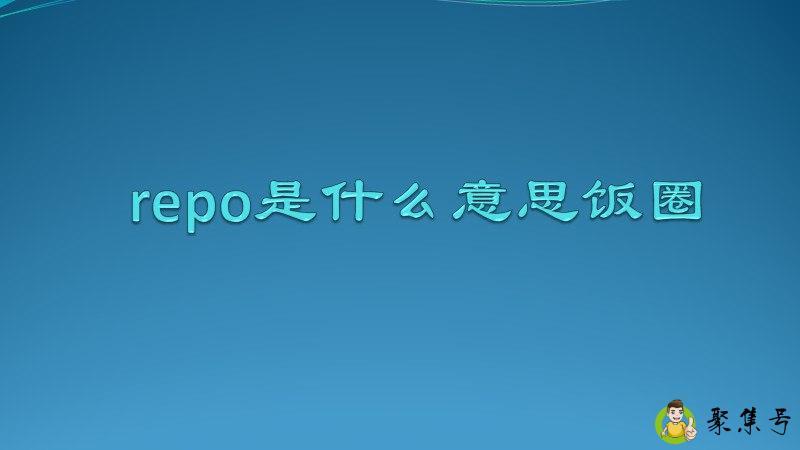 repo是什么意思饭圈